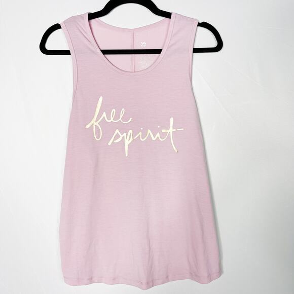 All In Motion Free Spirit Tank Top Pink Gold Metallic Graphic Medium M Workout - Picture 1 of 7
